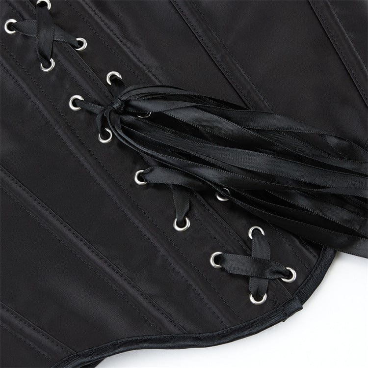 Kobine Women's Gothic Lace-up Boned Overbust Corset