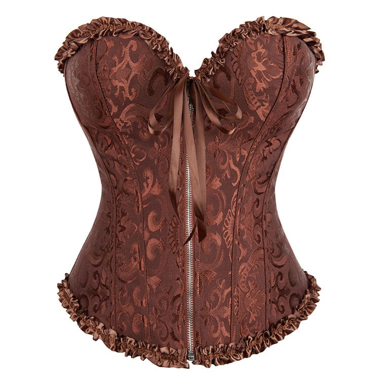 Kobine Women's Gothic Lace-up Brocade Overbust Corsets