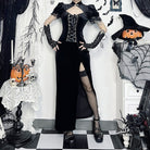 Kobine Women's Gothic Lace-up Cut-out Maxi Dress