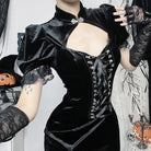 Kobine Women's Gothic Lace-up Cut-out Maxi Dress