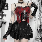 Kobine Women's Gothic Lace-up Eyelets Short Skirt