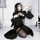 Kobine Women's Gothic Lace-up Flare Sleeved Cape