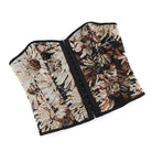 Kobine Women's Gothic Lace-up Floral Jacquard Overbust Corset