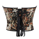 Kobine Women's Gothic Lace-up Floral Jacquard Overbust Corset