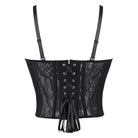 Kobine Women's Gothic Lace-up Floral Mesh Sheer Overbust Corset