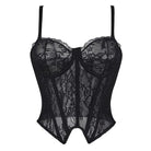 Kobine Women's Gothic Lace-up Floral Mesh Sheer Overbust Corset