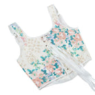 Kobine Women's Gothic Lace-up Floral Overbust Corsets White
