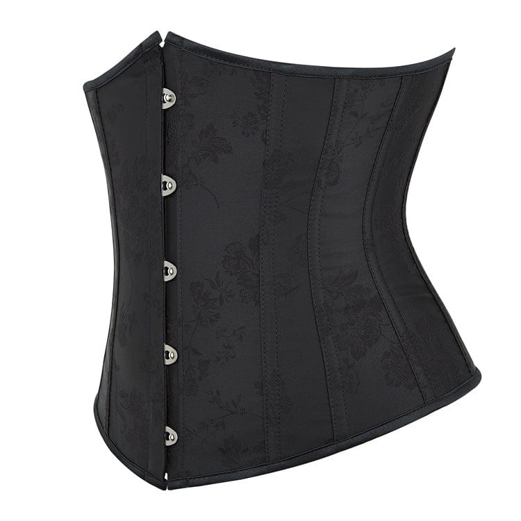 Kobine Women's Gothic Lace-up Floral Printed Underbust Corset