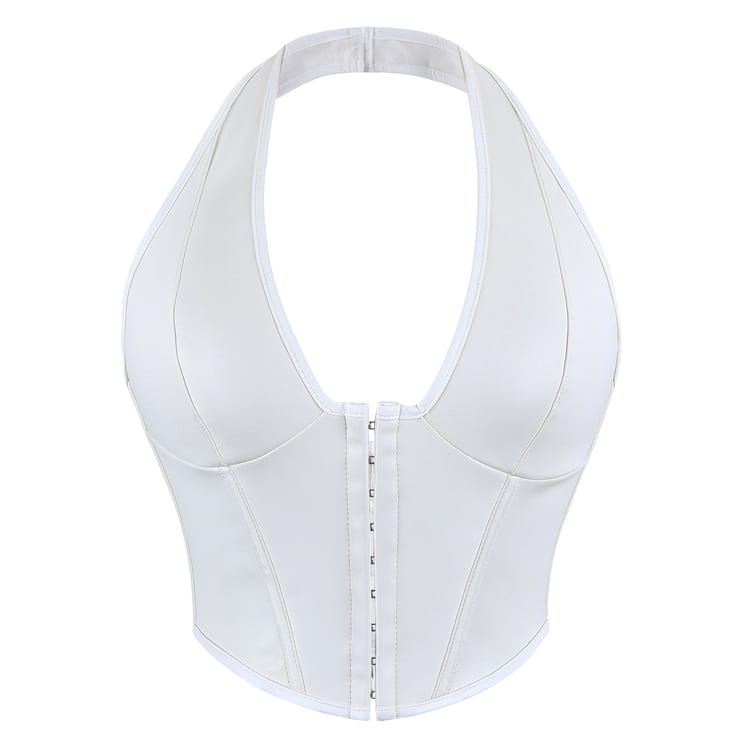 Kobine Women's Gothic Lace-up Halter Overbust Corset