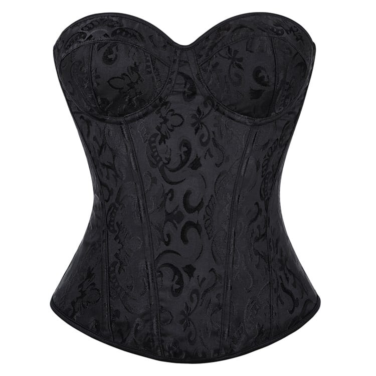 Kobine Women's Gothic Lace-up Jacquard Overbust Corset