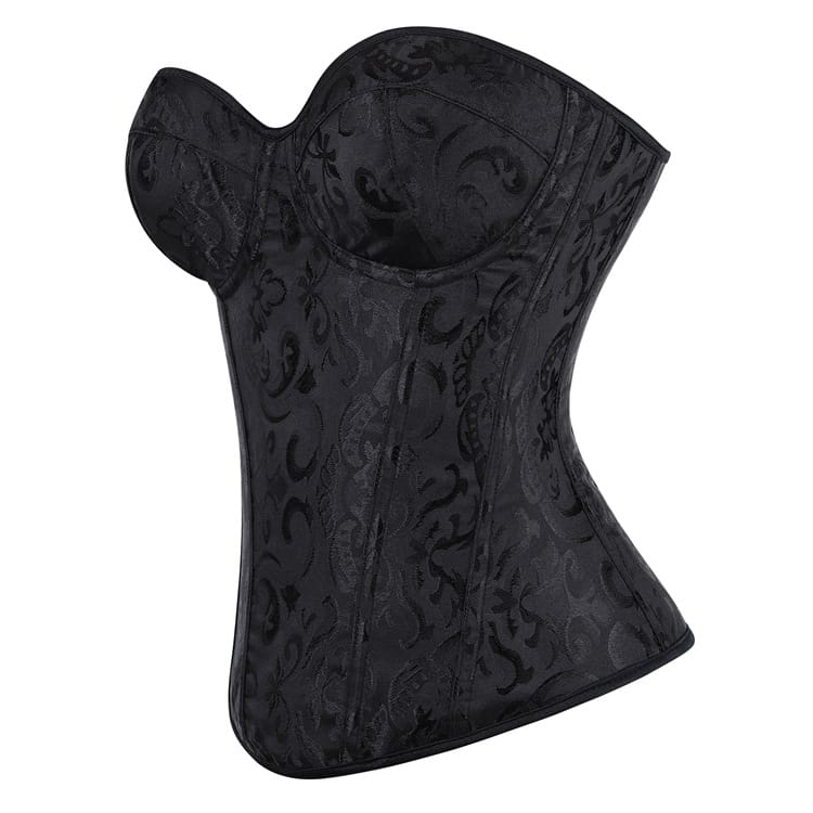 Kobine Women's Gothic Lace-up Jacquard Overbust Corset