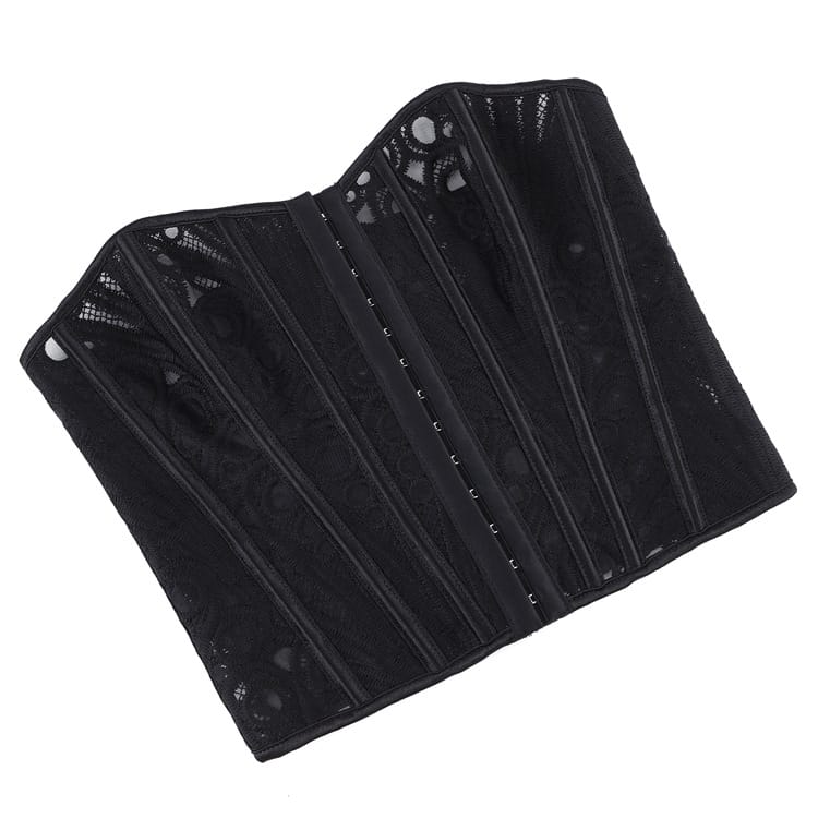 Kobine Women's Gothic Lace-up Mesh Sheer Overbust Corset