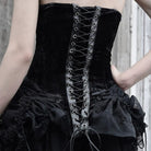 Kobine Women's Gothic Lace-up Metal Buckle Mesh Panel Overbust Corset