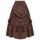 Kobine Women's Gothic Layered Ruffled Long Pleated Skirt