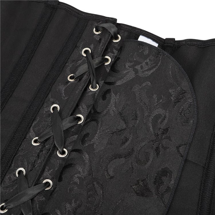 Kobine Women's Gothic Mesh Sleeved Lace Floral Overbust Corsets