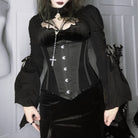 Kobine Women's Gothic Mesh Splice Strappy Underbust Corset