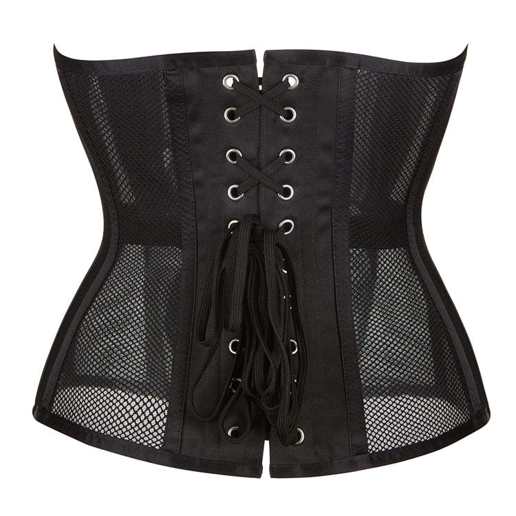 Kobine Women's Gothic Mesh Splice Strappy Underbust Corset