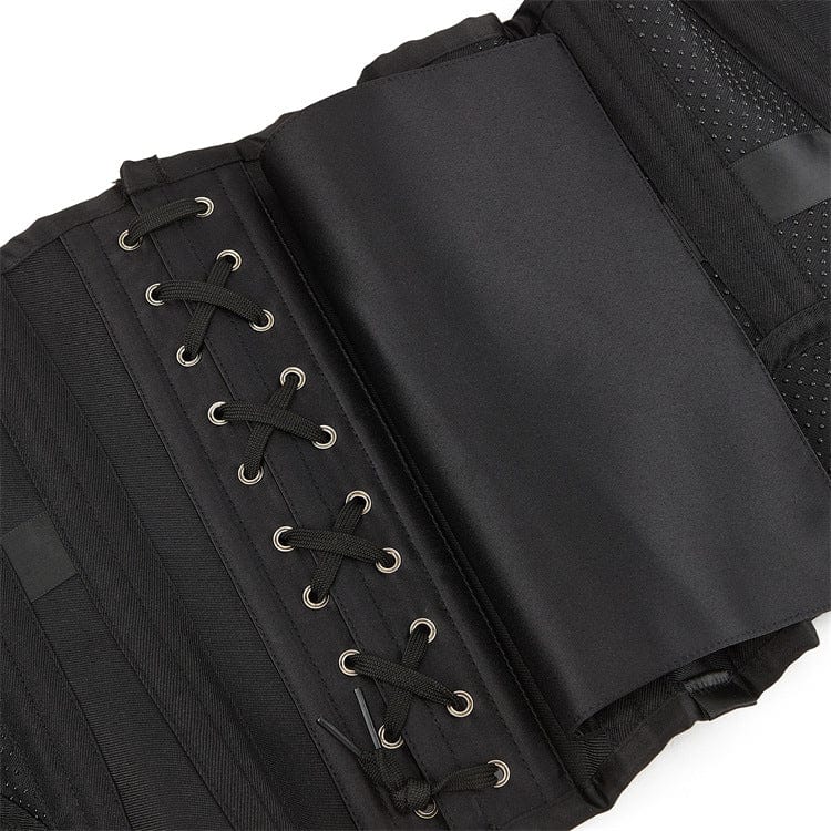 Kobine Women's Gothic Non-slip Faux Leather Overbust Corset