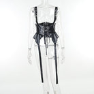 Kobine Women's Gothic Off Shoulder Puff Sleeved Multi-layer Short Dress