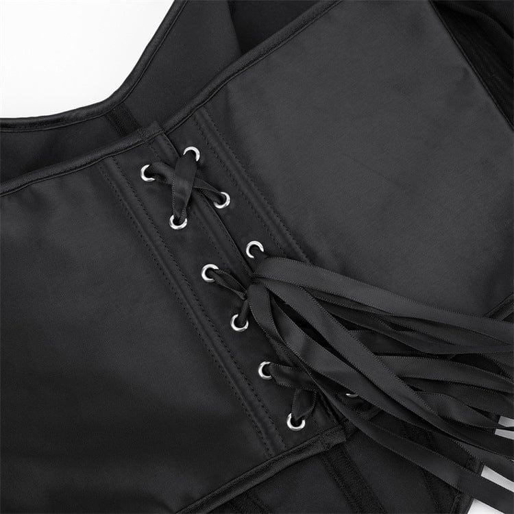 Kobine Women's Gothic Off-the-shoulder Lace-up Overbust Corset