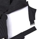 Kobine Women's Gothic Pinstripe Halterneck Zip Overbust Corset