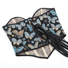 Kobine Women's Gothic Plunging Butterfly Printed Overbust Corset