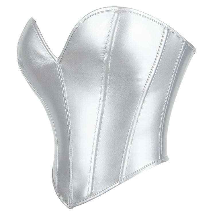 Kobine Women's Gothic Plunging Side Zip Lace-up Overbust Corset