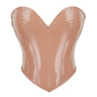 Kobine Women's Gothic Plunging Side Zip Lace-up Overbust Corset