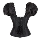 Kobine Women's Gothic Puff Sleeved Lace-up Boned Overbust Corset