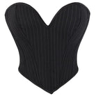 Kobine Women's Gothic Ribbed Lace-up Overbust Corset