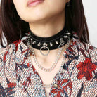 Kobine Women's Gothic Rivets&Chains Wide Chokers