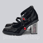 Kobine Women's Gothic Rose Chunky Heels Mary Jane Shoes