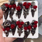 Kobine Women's Gothic Rose Pearl Nail Patch
