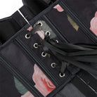 Kobine Women's Gothic Rose Printed Mesh Lace-up Overbust Corset