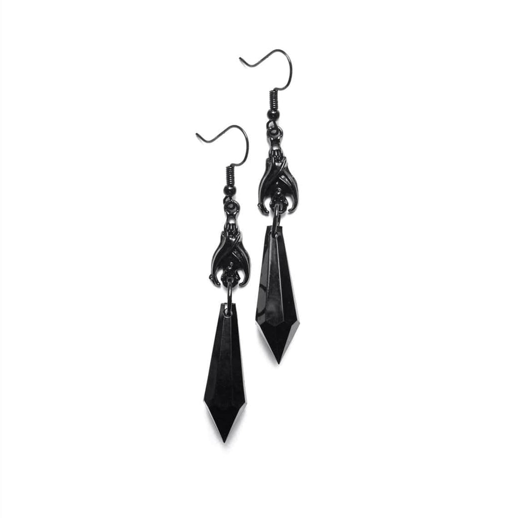 Kobine Women's Gothic Ruby Bat Earring