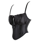Kobine Women's Gothic Ruched Lace-up Overbust Corsets