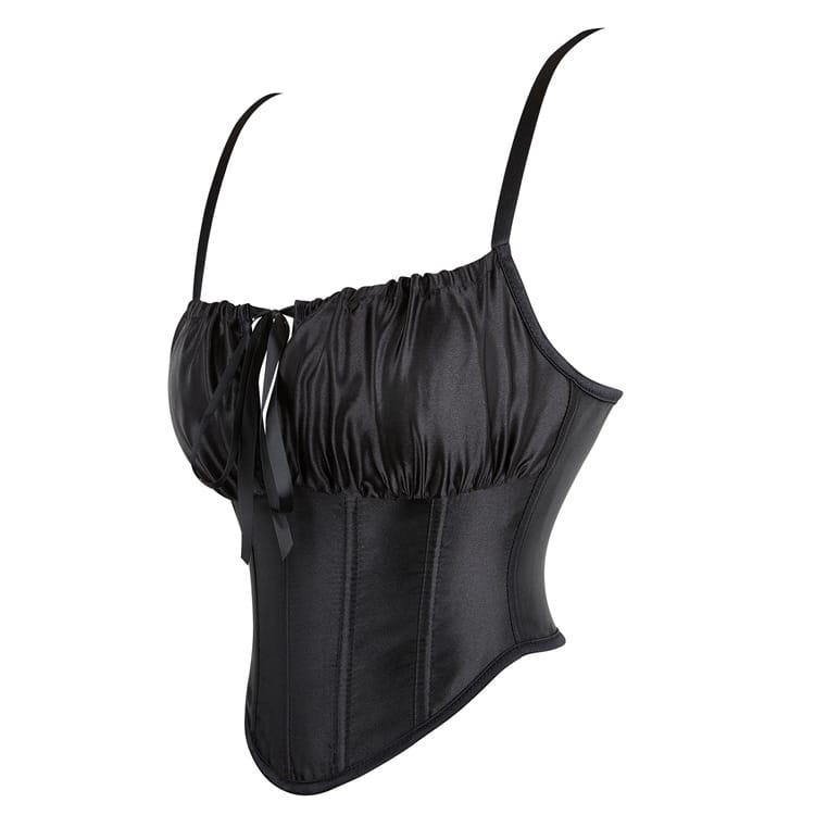 Kobine Women's Gothic Ruched Lace-up Overbust Corsets