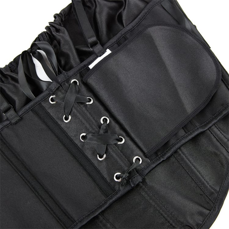 Kobine Women's Gothic Ruched Lace-up Overbust Corsets