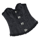 Kobine Women's Gothic Ruffle Lace-up Front Buckle Overbust Corset