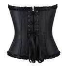 Kobine Women's Gothic Ruffle Lace-up Front Buckle Overbust Corset