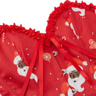 Kobine Women's Gothic Ruffled Christmas Lace-up Overbust Corset