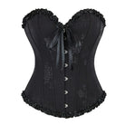 Kobine Women's Gothic Ruffled Hem Lace-up Overbust Corset