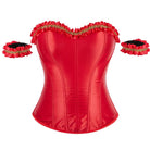 Kobine Women's Gothic Ruffled Hem Overbust Corset with Armlet