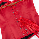 Kobine Women's Gothic Ruffled Hem Overbust Corset with Armlet