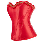 Kobine Women's Gothic Ruffled Hem Overbust Corset with Armlet