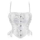 Kobine Women's Gothic Ruffled Lace-up Overbust Corset