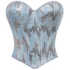 Kobine Women's Gothic Sequin Lace-up Overbust Corset