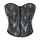 Kobine Women's Gothic Sequin Zipper Overbust Corset