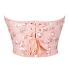 Kobine Women's Gothic Sequinned Lacing-up Overbust Corset