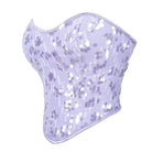 Kobine Women's Gothic Sequinned Lacing-up Overbust Corset
